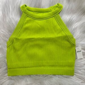 Aerie Neon Green Ribbed Crop Top